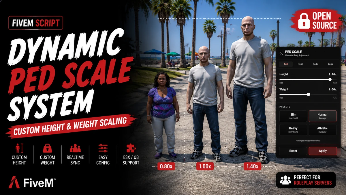 Dynamic Ped Scale System FiveM | Custom Height & Weight Scaling | Open Source